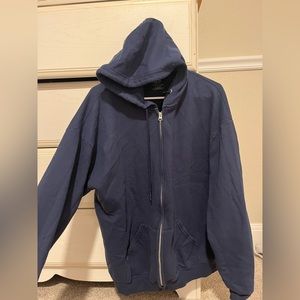 UNISEX: Navy Blue Fruit of the Loom zip up hoodie